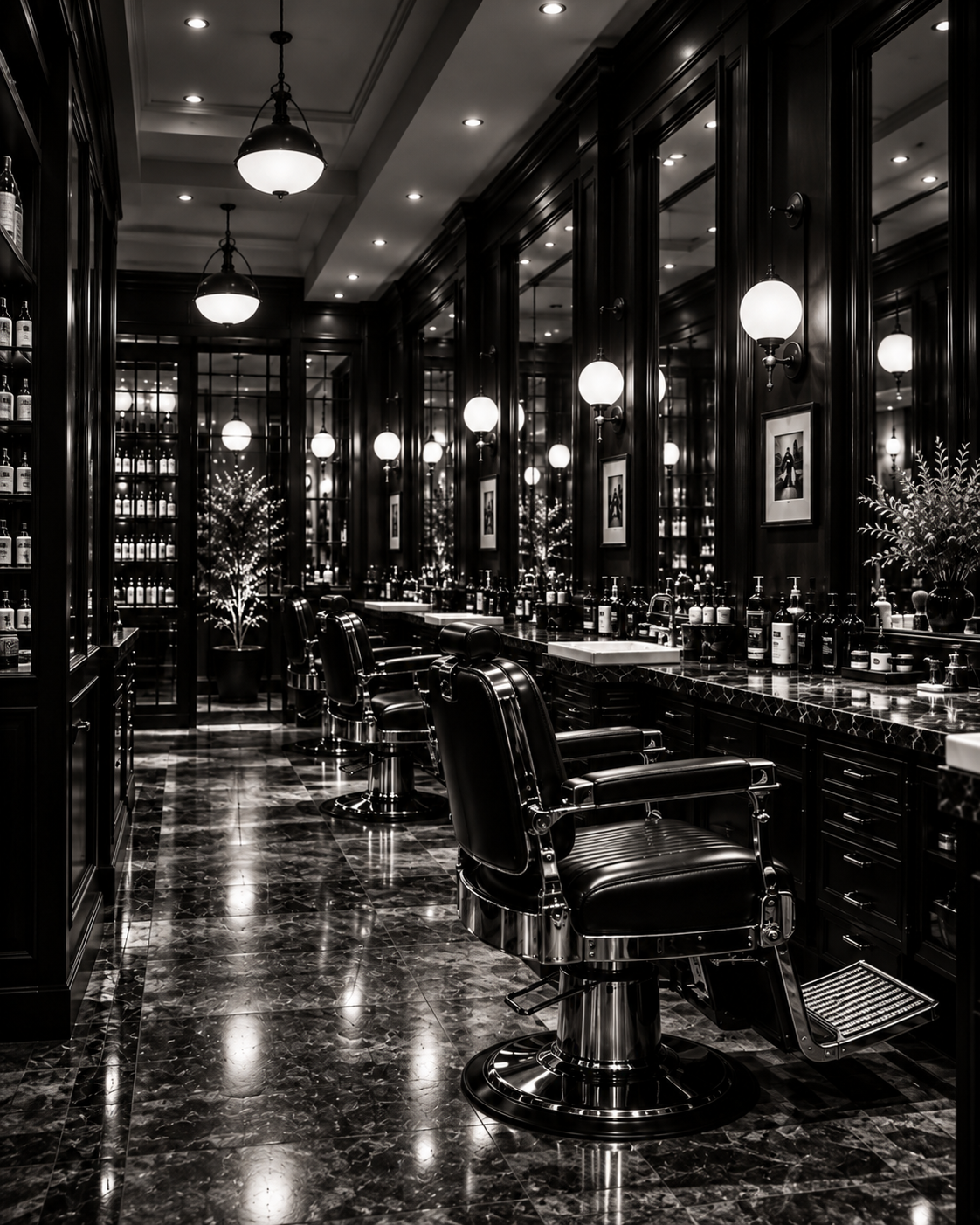 LENO BARBER 店内・バーバーチェアのイメージ